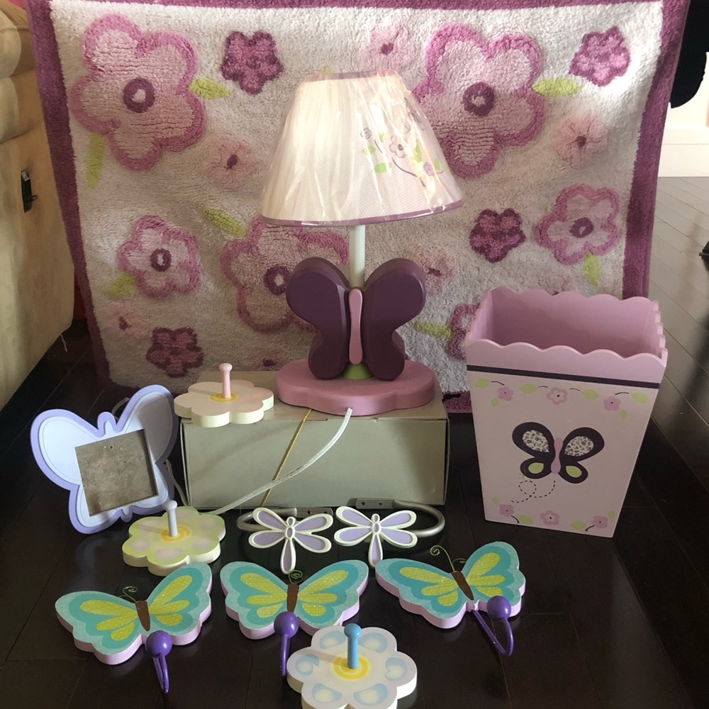 Butterfly Lamp and Waste Bin